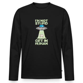 Alien Space - Männer Premium Bio Langarmshirt - Schwarz - Vorne - Nico (187cm)