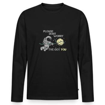 Space Weltraum - Männer Premium Bio Langarmshirt - Schwarz - Vorne - Nico (187cm)