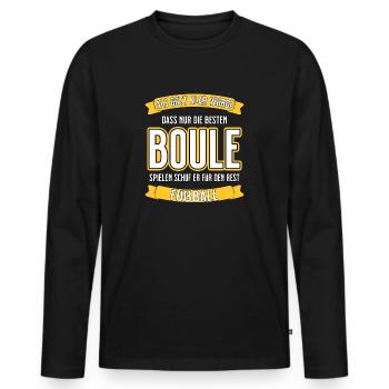 Boule - nur die besten lustiger Spruch - Männer Premium Bio Langarmshirt - Schwarz - Vorne - Nico (187cm)