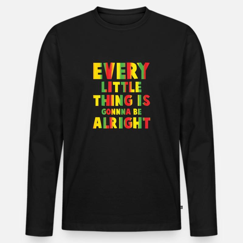 Reggae - Männer Premium Bio Langarmshirt - Schwarz