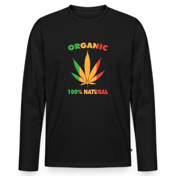 Reggae - Men's Premium Organic Long Sleeve Shirt - black - Front - Nico (187cm)
