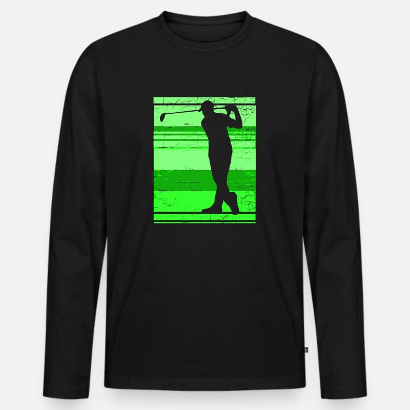 Golf Golfer - Männer Premium Bio Langarmshirt - Schwarz