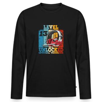 Geburtstag 13 Offizielle Teenager Junge Level 13 - Männer Premium Bio Langarmshirt - Schwarz - Vorne - Nico (187cm)