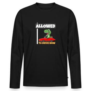 Allowed To Drive Now Crocodile Driver's License - Men's Premium Organic Long Sleeve Shirt - black - Front - Nico (187cm)
