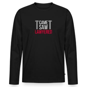 Came saw Lawyered Juriste Avocat - T-shirt manches longues Premium bio Homme - noir - Devant - Nico (187cm)