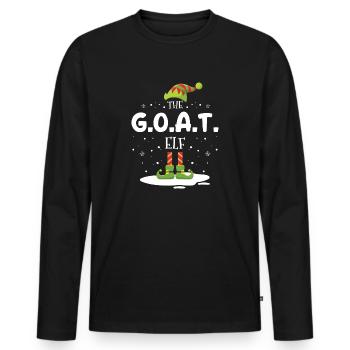 Christmas Family Matching The G O A T Elf Gift - Männer Premium Bio Langarmshirt - Schwarz - Vorne - Nico (187cm)