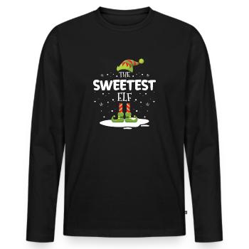 Christmas Family Matching The Sweetest Elf Gift - Männer Premium Bio Langarmshirt - Schwarz - Vorne - Nico (187cm)