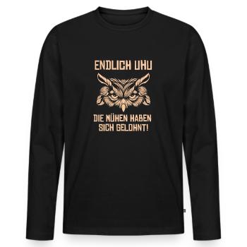 Unter Hundert Diät Fitness Abnehmen Unter 100 kg - Männer Premium Bio Langarmshirt - Schwarz - Vorne - Nico (187cm)