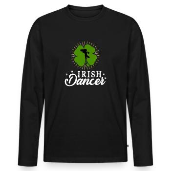 Irish Dancer St Patricks Day Apparel - T-shirt manches longues Premium bio Homme - noir - Devant - Nico (187cm)