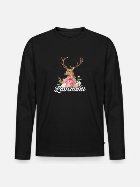 Lausmadl Dirndl Bayern Spruch Kostüm - Männer Premium Bio Langarmshirt - Schwarz