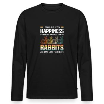 Surround yourself with rabbits - Men's Premium Organic Long Sleeve Shirt - black - Front - Nico (187cm)