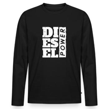 Diesel Power Rolling Coal - Männer Premium Bio Langarmshirt - Schwarz - Vorne - Nico (187cm)
