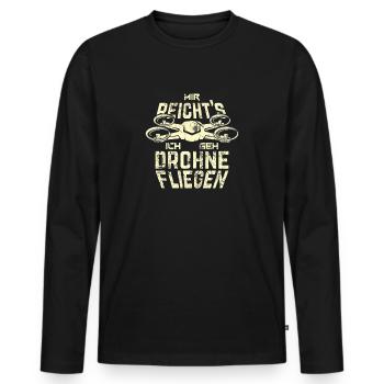 Mir Reicht's Ich Geh Drohne Fliegen Drohnen Pilot - Männer Premium Bio Langarmshirt - Schwarz - Vorne - Nico (187cm)