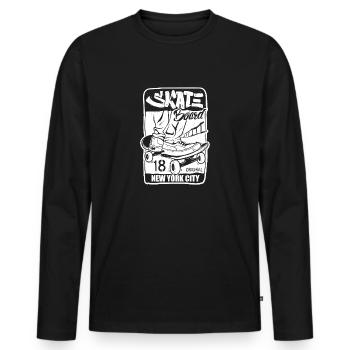 Skateboarding Skateboard Skateboarder Vintage - Men's Premium Organic Long Sleeve Shirt - black - Front - Nico (187cm)