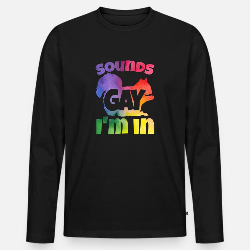 Eichhörnchen und ein Regenbogen - Männer Premium Bio Langarmshirt - Schwarz