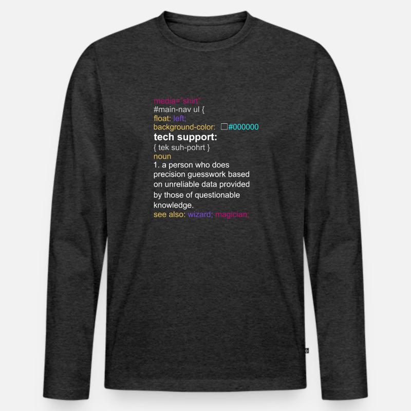 Tech support html coding gift coder T-shirt manches longues Premium bio Homme