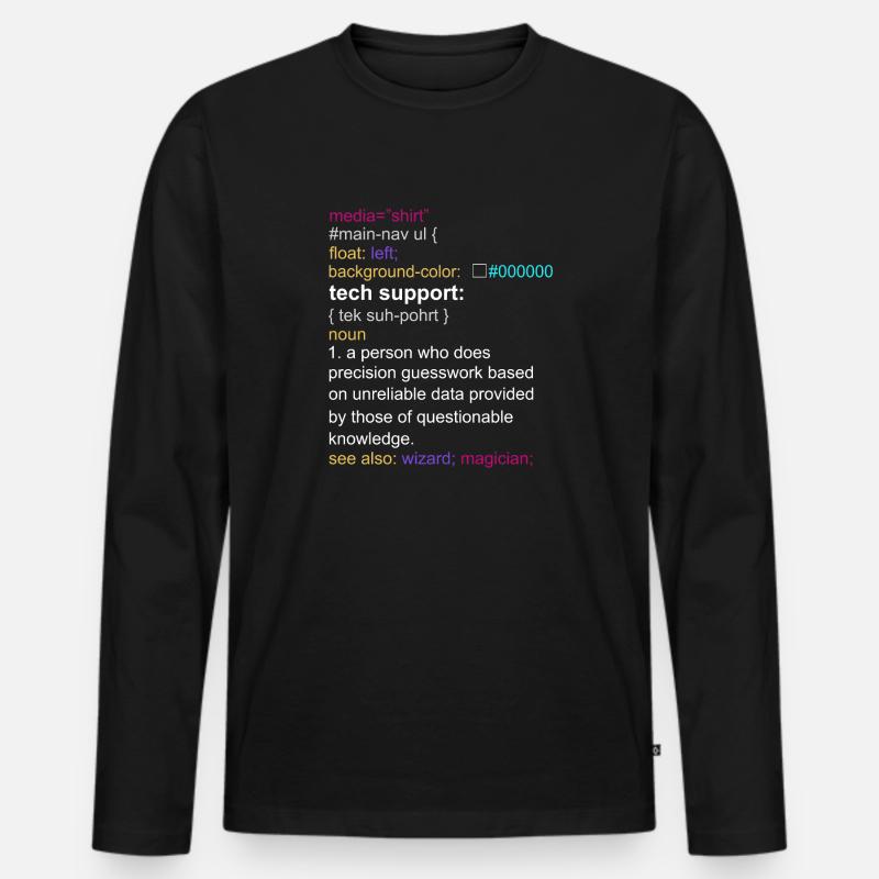 Tech support html coding gift coder - T-shirt manches longues Premium bio Homme - noir