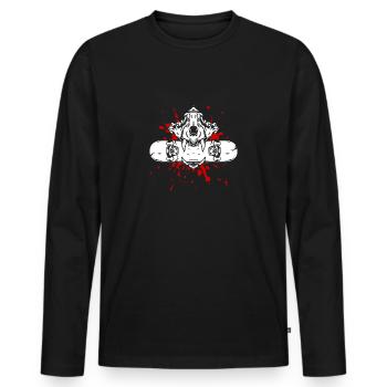 Skateboarding Skateboard Skateboarder - Men's Premium Organic Long Sleeve Shirt - black - Front - Nico (187cm)