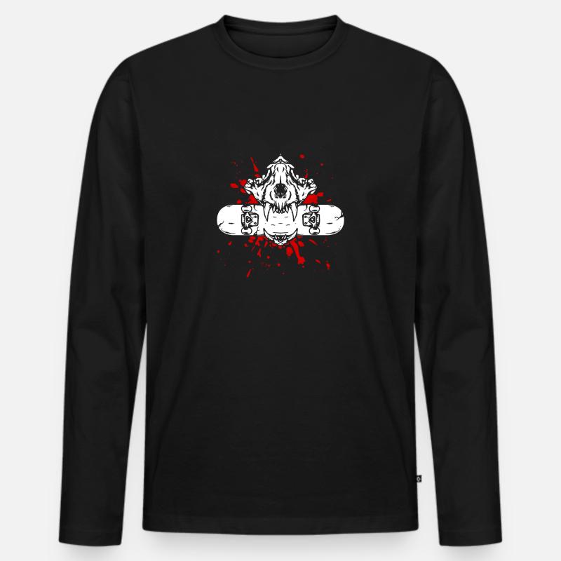 Skateboarding Skateboard Skateboarder - Männer Premium Bio Langarmshirt - Schwarz