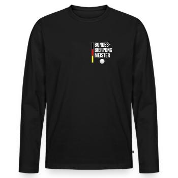 Bundes Bierpong Meister | Bier Trinker Alkohol - Männer Premium Bio Langarmshirt - Schwarz - Vorne - Nico (187cm)