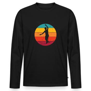 Slackline Slacklining Balance in Sunlight - Men's Premium Organic Long Sleeve Shirt - black - Front - Nico (187cm)