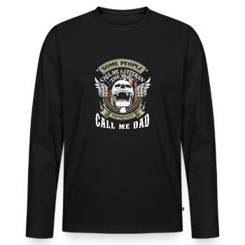 manche Leute nennen mich einen Veteranen - Männer Premium Bio Langarmshirt - Schwarz - Vorne - Nico (187cm)