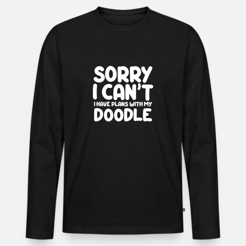 Lustiger Doodle Liebesspruch Labradoodle - Männer Premium Bio Langarmshirt - Schwarz