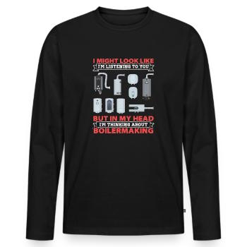 Gewerkschaft Fabrication Boilermaker Worker Boiler - Men's Premium Organic Long Sleeve Shirt - black - Front - Nico (187cm)