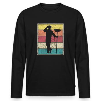 Deshollinador - T-shirt manches longues Premium bio Homme - noir - Devant - Nico (187cm)