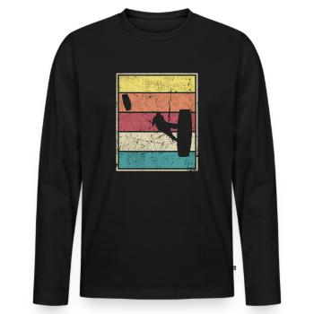 Surf de vela - T-shirt manches longues Premium bio Homme - noir - Devant - Nico (187cm)