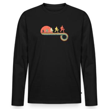 Basketball Dribble Man Vintage Sunset Rainbow - Men's Premium Organic Long Sleeve Shirt - black - Front - Nico (187cm)