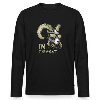 I'm The Goat Bling Cool and Funny Music Animal - Men's Premium Organic Long Sleeve Shirt - black - Front - Nico (187cm)