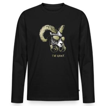 The Goat Bling Cool and Funny Music Animal with - Men's Premium Organic Long Sleeve Shirt - black - Front - Nico (187cm)