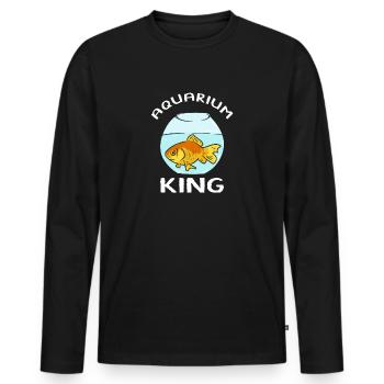 Aquarium King Fish Tank Aquarist Fish Keeper - Men's Premium Organic Long Sleeve Shirt - black - Front - Nico (187cm)