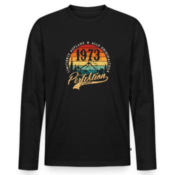 1973 Vintage Birthday Gift Idea Perfection - T-shirt manches longues Premium bio Homme - noir - Devant - Nico (187cm)