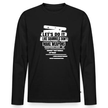 dove of peace funny global peace statement - Männer Premium Bio Langarmshirt - Schwarz - Vorne - Nico (187cm)