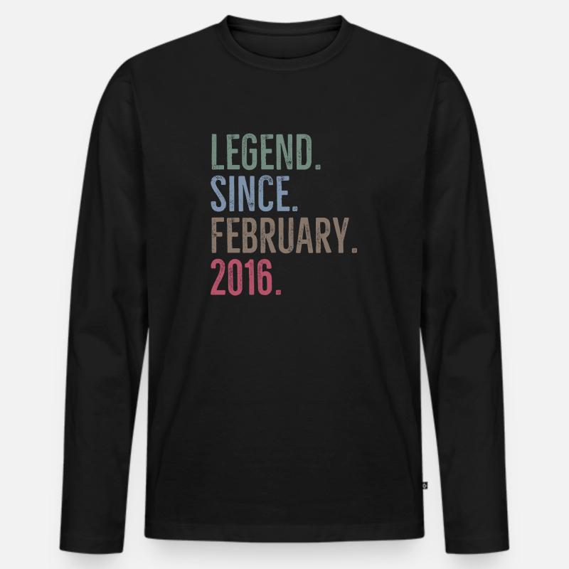 Legende seit Februar 2016 - Männer Premium Bio Langarmshirt - Schwarz