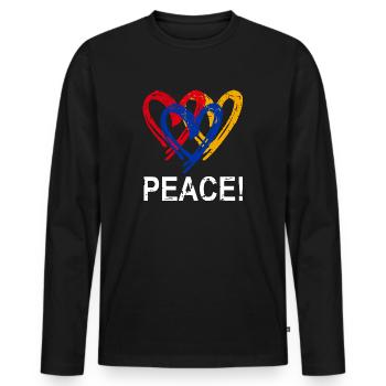 Armenien Herz Peace - Männer Premium Bio Langarmshirt - Schwarz - Vorne - Nico (187cm)