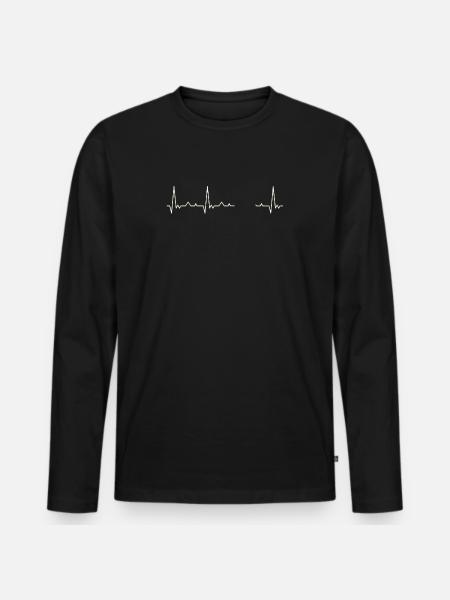Bil Klassisk 1920'erne. Kærlighed. EKG. Puls. Slå. - Premium økologisk langærmet T-shirt til mænd - sort