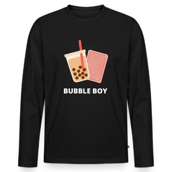 Bubble boy - T-shirt manches longues Premium bio Homme - noir - Devant - Nico (187cm)
