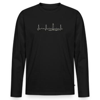 Gymnast Parallel Bar . Heart. Love. EKG. Pulse. - Men's Premium Organic Long Sleeve Shirt - black - Front - Nico (187cm)