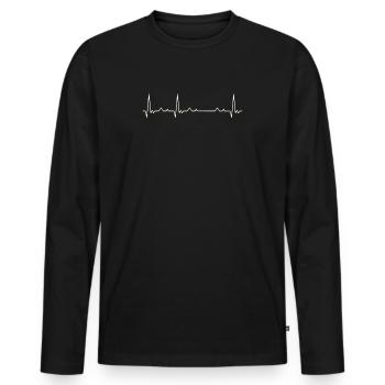 Helicóptero. Corazón. Amor. Ekg. Legumbres. - T-shirt manches longues Premium bio Homme - noir - Devant - Nico (187cm)