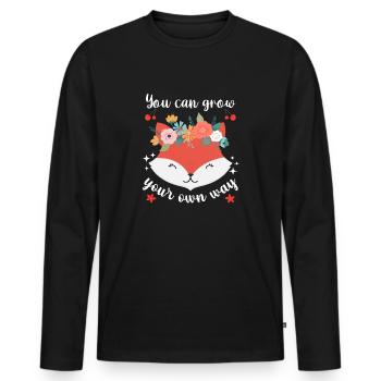 You Can Grow Your Own Way Inspiring Mental Health - Men's Premium Organic Long Sleeve Shirt - black - Front - Nico (187cm)