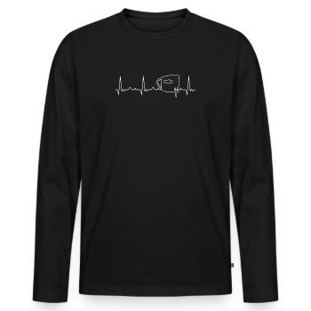 Rompecabezas. Corazón. Amor. Ekg. Legumbres. - T-shirt manches longues Premium bio Homme - noir - Devant - Nico (187cm)