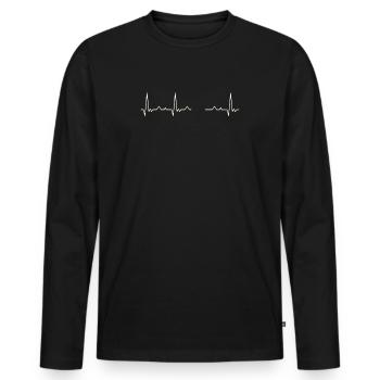 Esqueleto de dinosaurio Triceratops. Corazón. - T-shirt manches longues Premium bio Homme - noir - Devant - Nico (187cm)