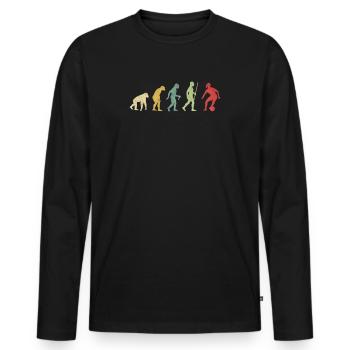 Soccer Girl Player Dribble Evolution - Men's Premium Organic Long Sleeve Shirt - black - Front - Nico (187cm)