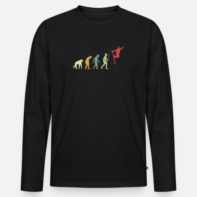 Skiing Extreme Freestyle Evolution - Men's Premium Organic Long Sleeve Shirt - black