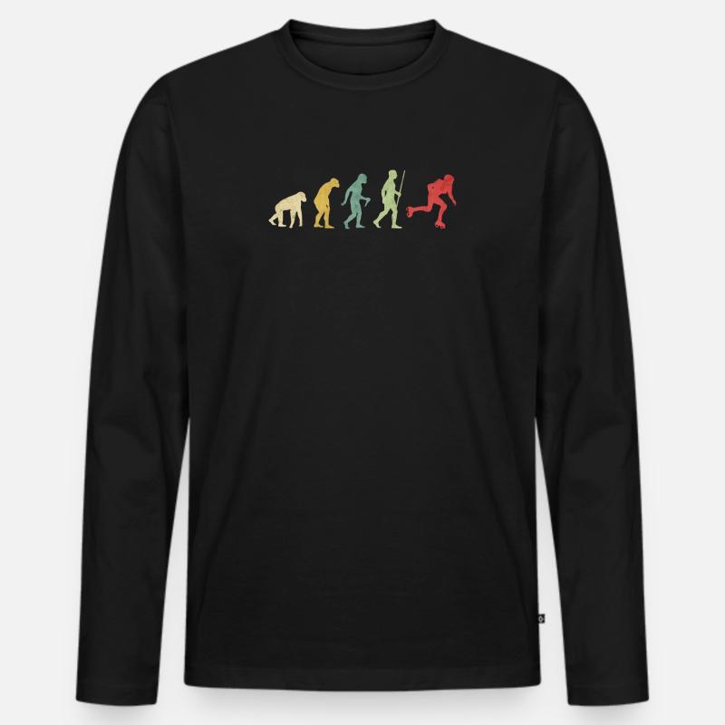 Roller Skater Girl Evolution - Männer Premium Bio Langarmshirt - Schwarz