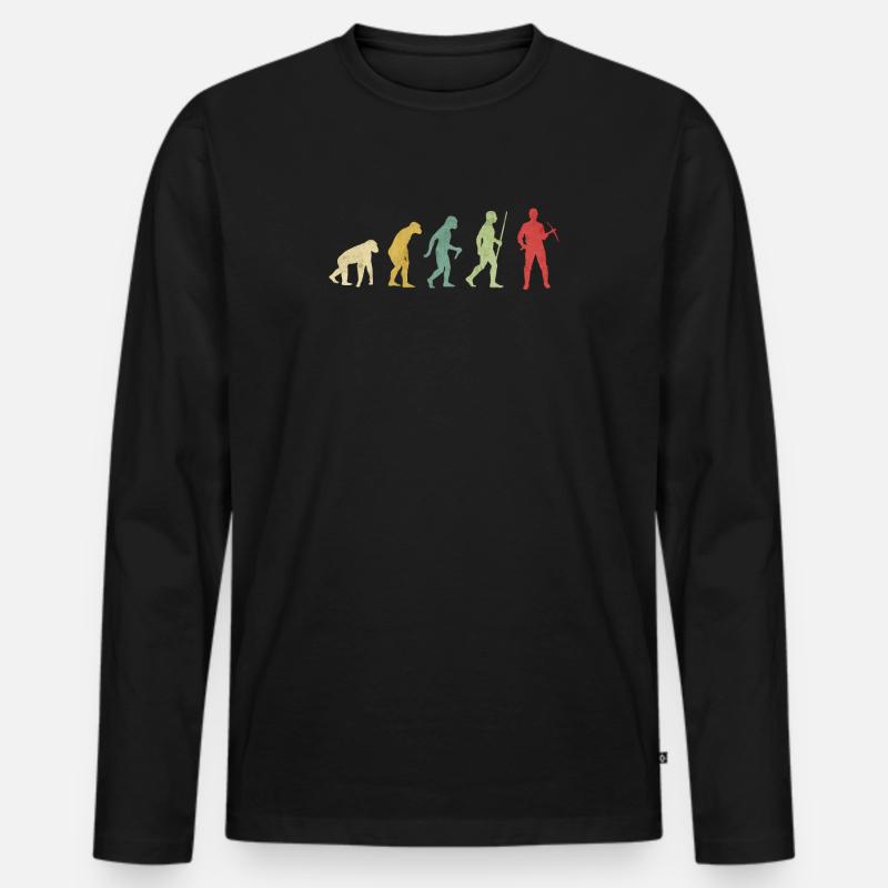 Bergmann mit Spitzhahnentwicklung - Männer Premium Bio Langarmshirt - Schwarz