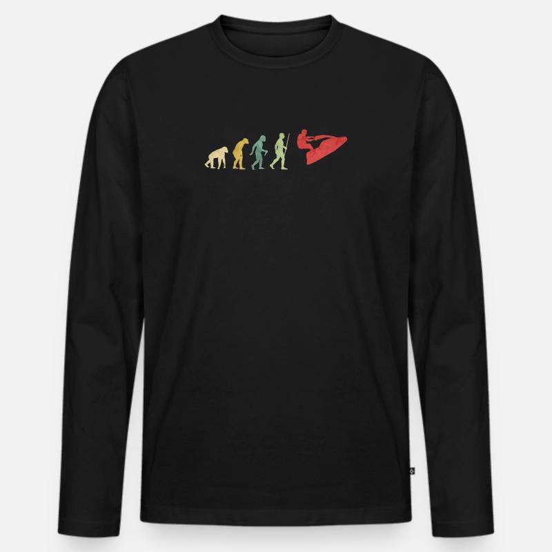 Jet Ski Evolution - Männer Premium Bio Langarmshirt - Schwarz